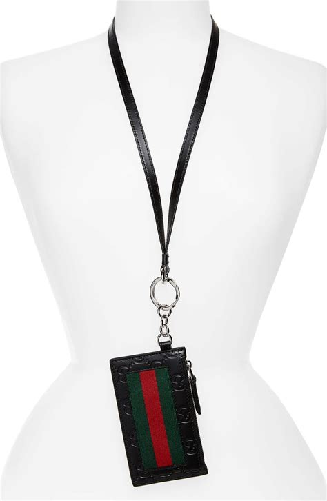 lanyard card holder gucci|gucci card holder used.